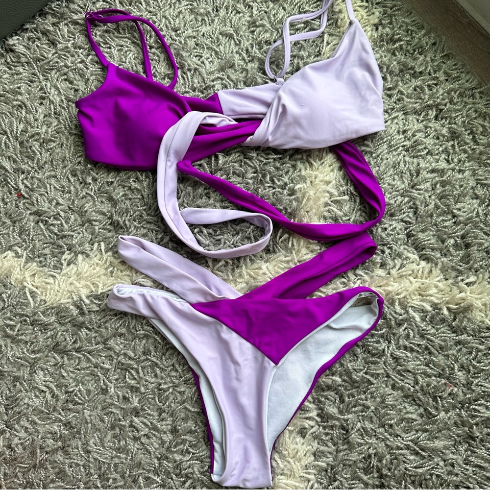 Wrap Colorblock Bikini Set Xs - image 4